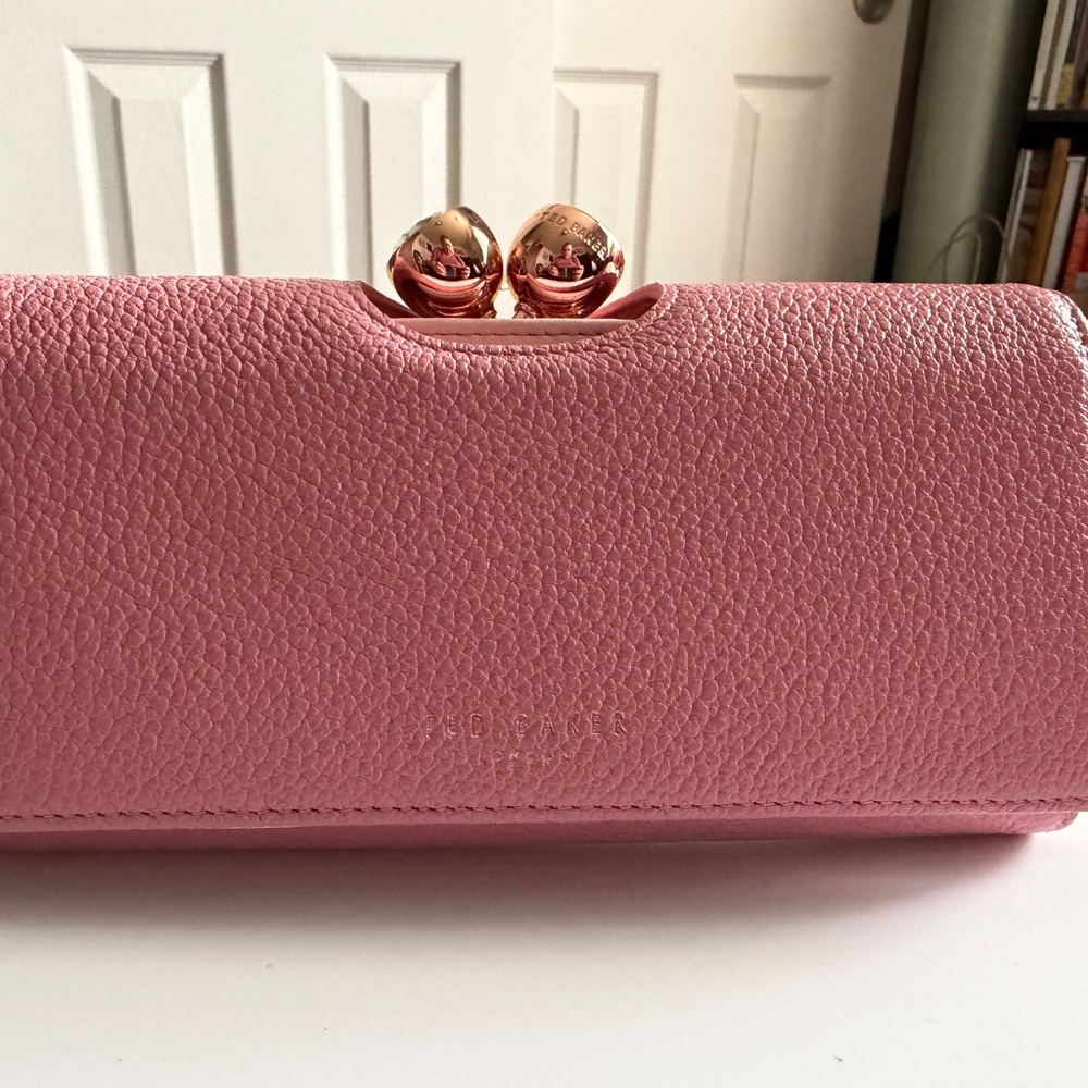 Ted Baker Large Leather Wallet with Bobble Clasp - Picture 2 of 8